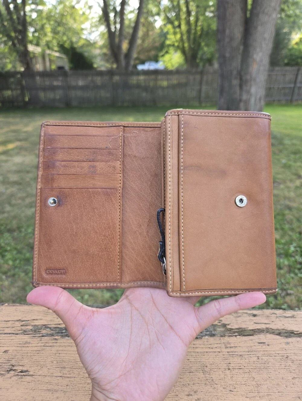 Coach Tan Brown Leather Wallet